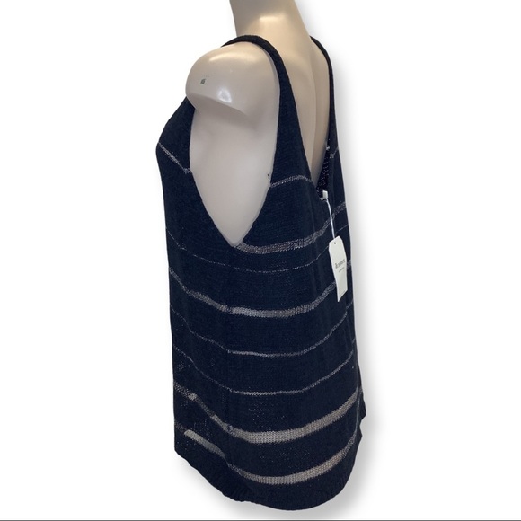 Junior Collection Black Shimmery Size 12 Sleeveless Knitted Cover Up Top. New - Picture 2 of 7